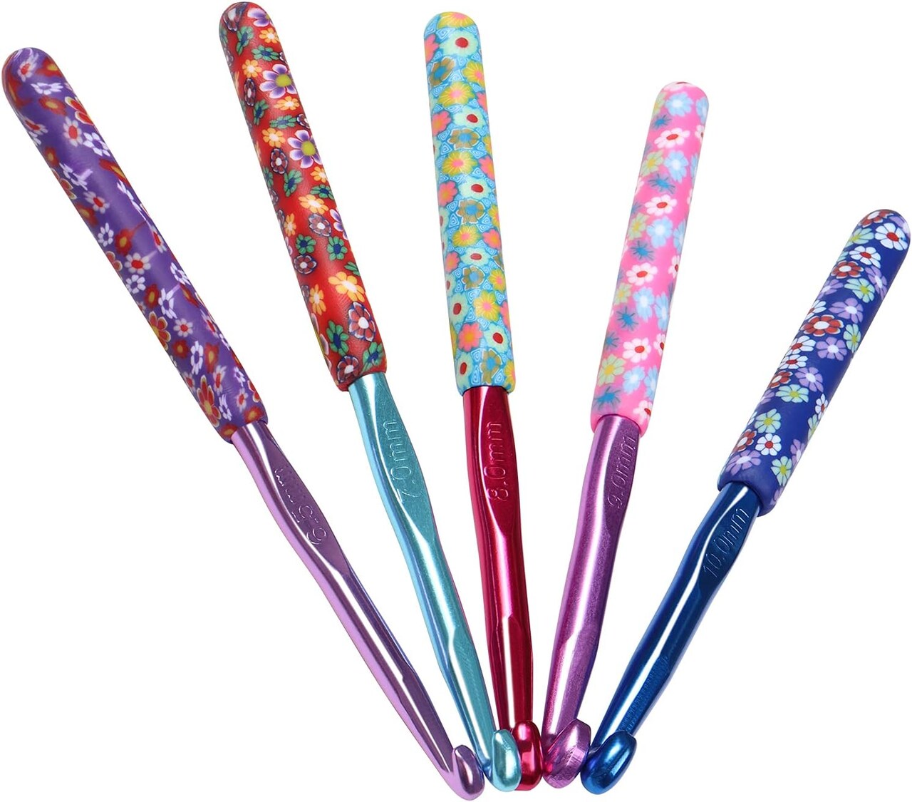 Large Size Warm Crochet Hooks for Crocheter, 6.5mm to 10mm Crochet Kit Crochet Hook Set Art Aluminum Soft Grip Crochet Needles for Crocheting, Comfort Knitting Hook Knitting & Crochet Supplies